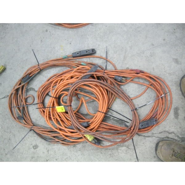 4 ORANGE EXTENSION CORDS