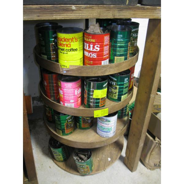 ROUND LAZY SUSAN W/TINS FULL OF NUTS, BOLTS, SCREWS, ETC.