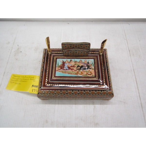 WRITING BOX & PERSIAN KHATAM WOOD PEN HOLDER