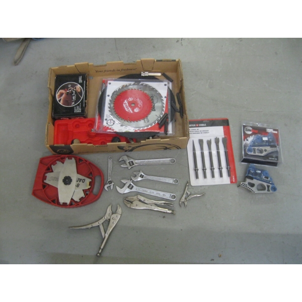 CHISEL SET, WRENCHES, ETC.