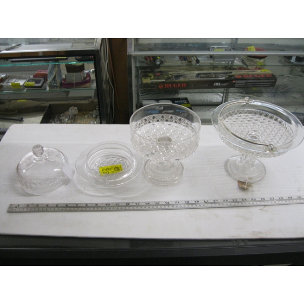 3 PIECES OF VINTAGE GLASSWARE