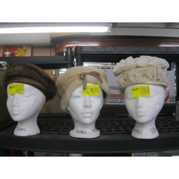 3 VINTAGE LADIES HATS
