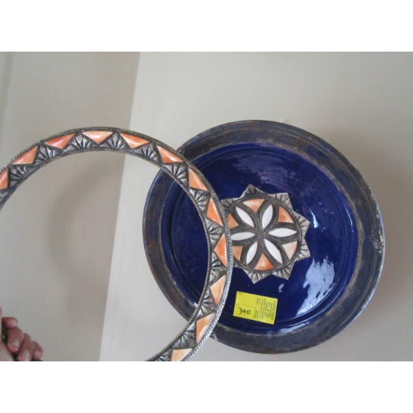 HEAVY POTTERY MOROCCAN COBALT BLUE BOWL