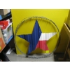 Image 2 : ROUND METAL RED, WHITE & BLUE STAR W/BARB WIRE  CIRCLE