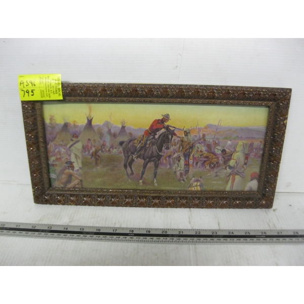 FRAMED PRINT OF RCMP & FIRST NATIONS