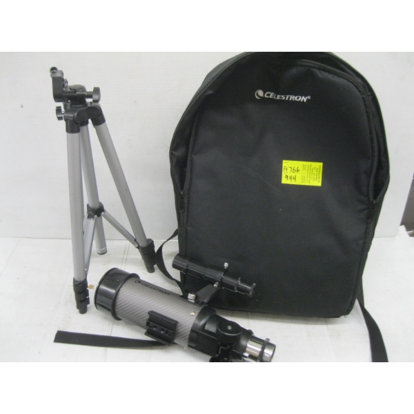 SM. CELESTRON TELESCOPE W/BAG & TRIPOD