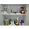 Image 2 : CABINET CONTENTS: TEST TUBES, BEAKERS, MISC. TESTING ITEMS, PETRI DISHES, ETC.