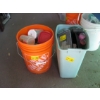 Image 1 : 2 PAILS OF COLORED SAND & MISC. SM. TILE