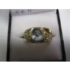 Image 2 : 14KT RING W/AQUAMARINE STONE, 7.7G, SZ 11