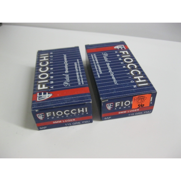FIOCCHI 9MM LUGER 155GRS FMJ|2X50 BOXES