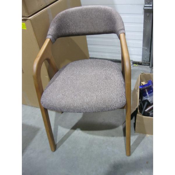 REDDISH UPHOLSTERED WOOD FRAME DINING CHAIR