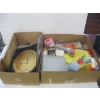 Image 1 : 2 BOXES OF MISC. CUTTING BOARDS, WOOL, CRAFTING ITEMS, ETC.