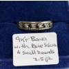 Image 1 : 9KT BAND W/BLUE STONES & SMALL DIAMONDS - 3.5G - SZ 8 