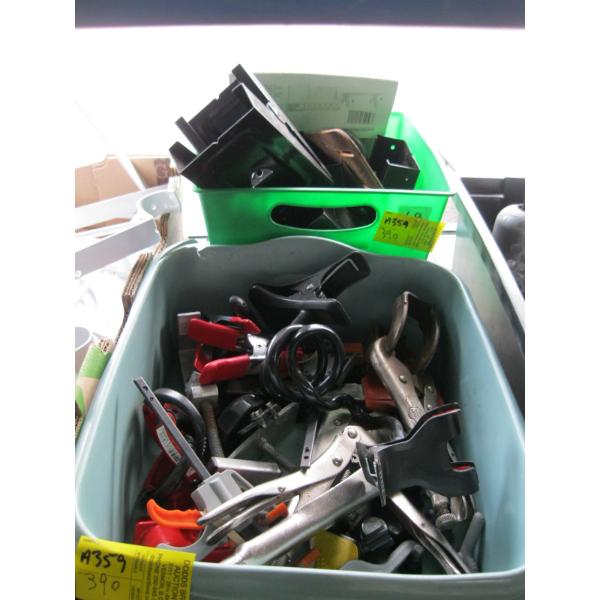 BIN W/MISC. VISE GRIPS, CLAMPS, ETC.