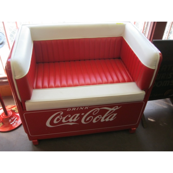 ORIGINAL COCA COLA CABINET MADE INTO SM. BENCH SEAT