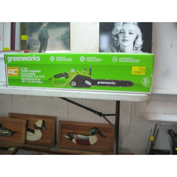 GREENWORKS CORDED 16" CHAINSAW - NEW IN BOX