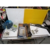 Image 6 : FLAT OF MISC. CLIPS, TOOLS, RED TOOLBOX W/HOLE BIT SAWS