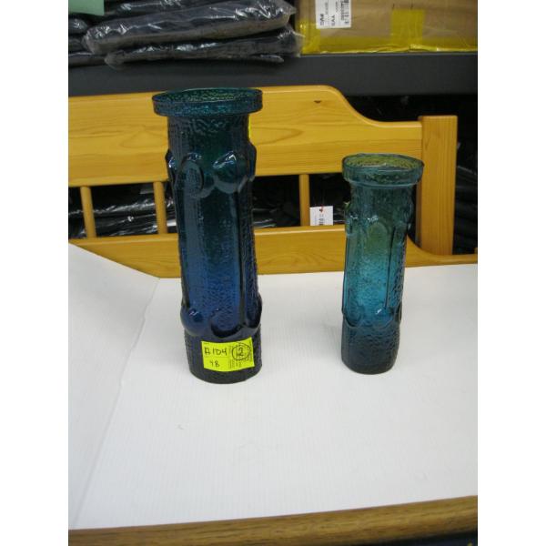 2 BLUE ANTIGUA, WAYNE HUSTED VASES