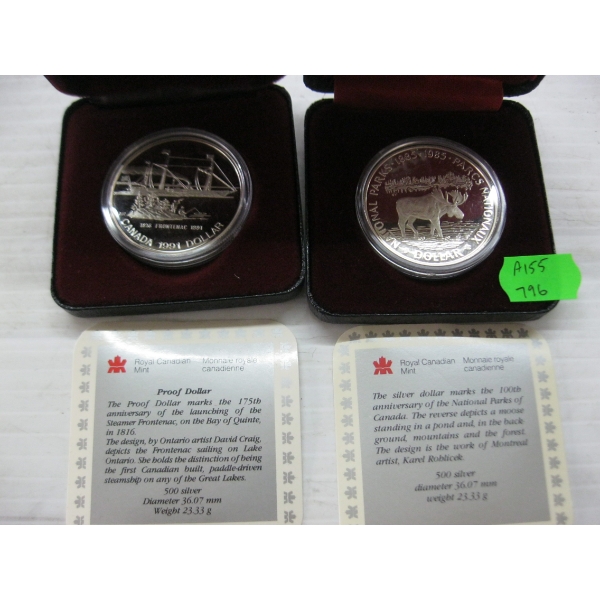 1985/1991 CDN SILVER DOLLARS (50% SILVER)