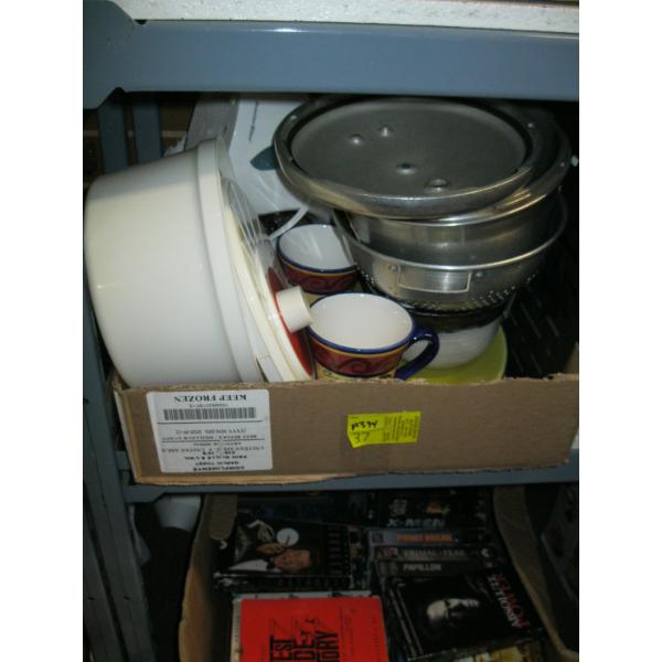 MISC: SALAD SPINNER, PRESSURE POT, LG. PLATTER, ETC.