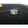 Image 3 : SILVER .925 RING W/BLUE STONE, SZ 6.5