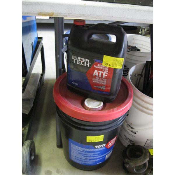 2 CONTAINERS OF ATF - SM IS PART - BIG IS FULL, APPROX. 22L