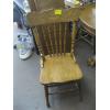 Image 3 : ROUND OAK DINING TABLE W/2 LEAVES & 3 PRESS BACK CHAIRS