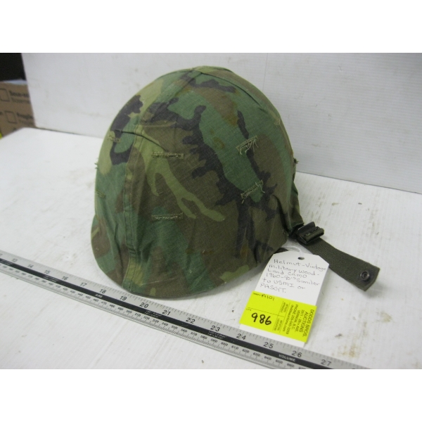 VINTAGE MILITARY WOODLAND CAMMO 1960s-90s HELMET