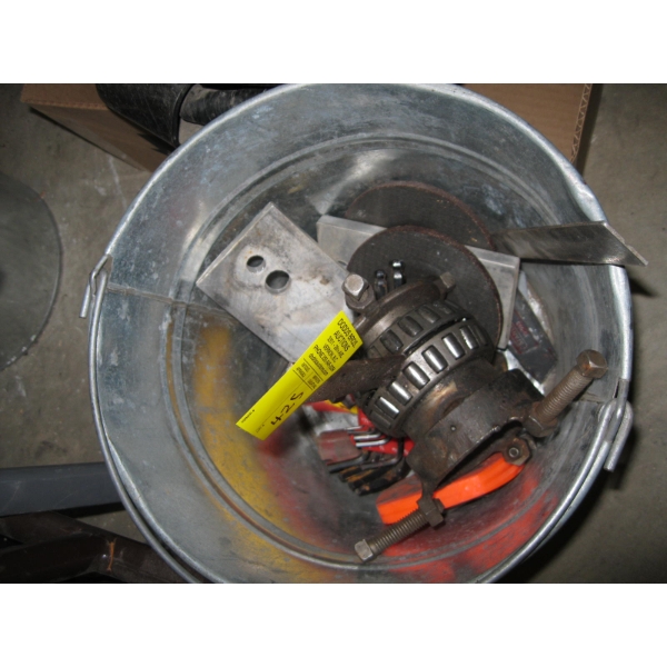 GALVANIZED PAIL W/ASST. TOOLS: ALLAN KEYS, CUTOFF DISC, TAPE MEASURE, ETC.
