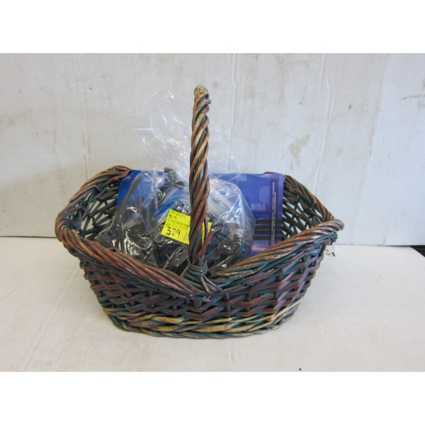 BASKET OF BIG ENGINEERING MARKER SPACE W/BOOK - LIKE LEGOS