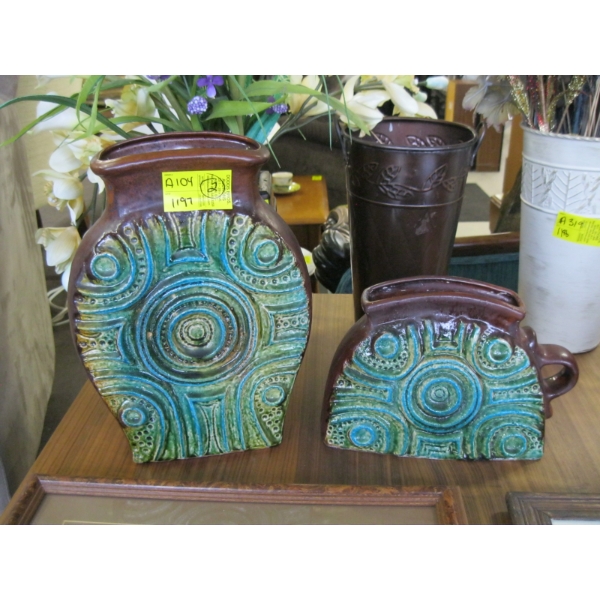 2 MATCHING WEST GERMAN VASES