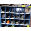 Image 1 : BLUE METAL 18 COMPARTMENT CABINET W/CONTENTS