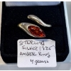 Image 1 : STERLING .925 SILVER RING W/AMBER STONE - 4G - SZ 9