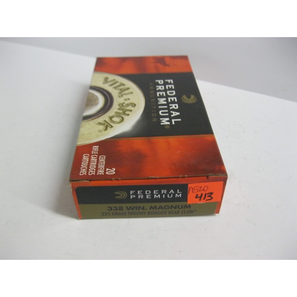 FEDERAL PREMIUM .338WIN MAG 225GR TROPHY BONDED BEAR CLAW|1X20 CARTRIDGES