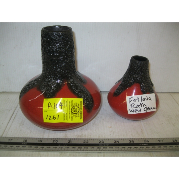 2 FAT LAVA ROTH WEST GERMAN VASES