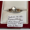 Image 1 : LADIES 14-18KT DIAMOND RING SET, .52CT DIAMOND W/A $3760, SZ 7