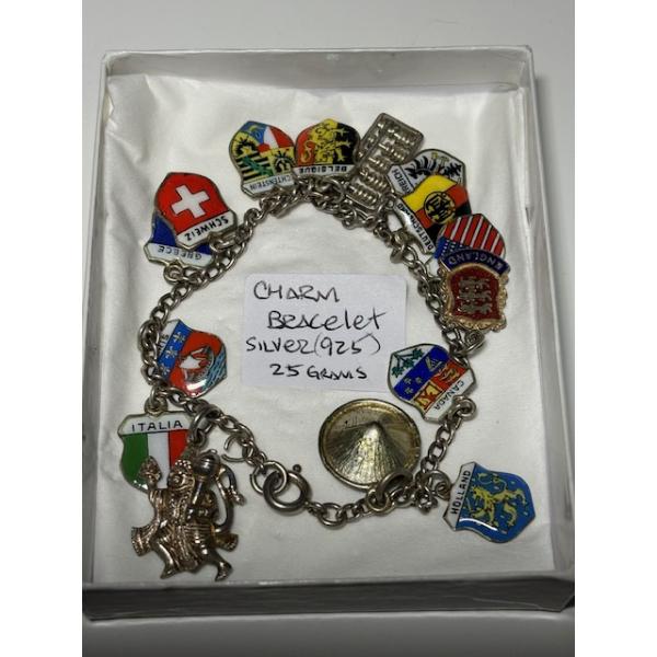 CHARM BRACELET .925 SILVER, 2.5G