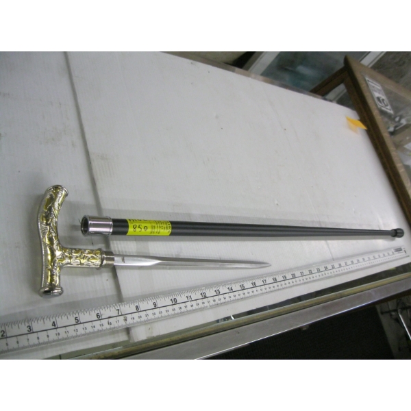 GOLD & SILVER COLORED HANDLED SWORD CANE