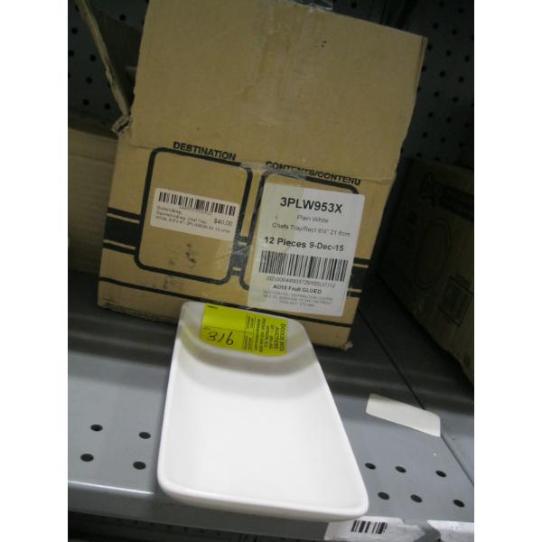 BOX W/8.5" PLAIN WHITE CHEF'S TRAYS