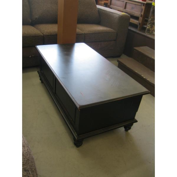 BLACK COFFEE TABLE W/DRAWERS