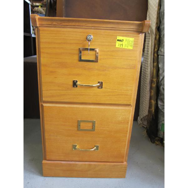 2 DRAWER WOOD FILING CABINET