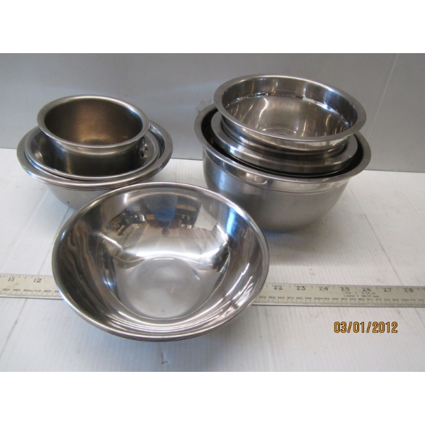 STACK OF METAL BOWLS
