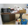 Image 1 : WOOD TOP DESK W/MATCHING 3 DRAWER, 1 DOOR CABINET