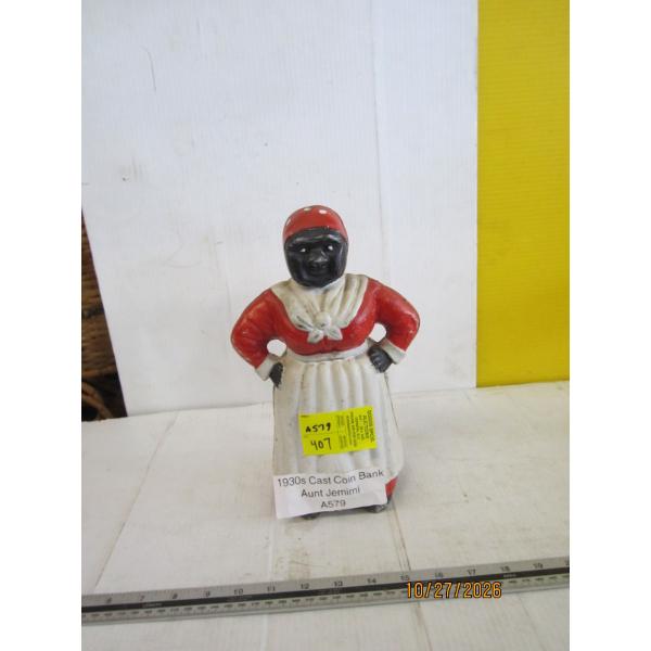 1930s CAST IRON AUNT JEMIMA COIN BANK