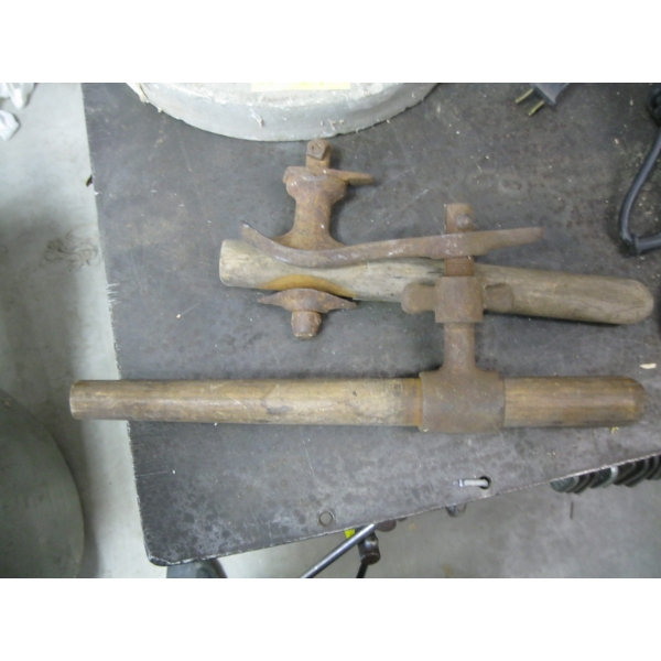 2 WOODEN CROSSCUT SAW BLADE HANDLES
