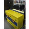 Image 2 : VINTAGE MIRRORED DRESSER PAINTED YELLOW, BLUE & RED
