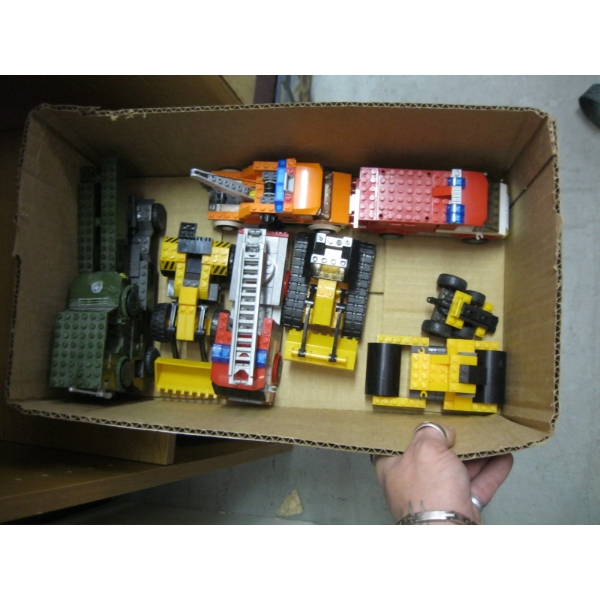 ASST. LEGO LIKE TRUCKS, ETC.