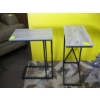 Image 1 : PAIR OF SM. METAL & WOOD END TABLES