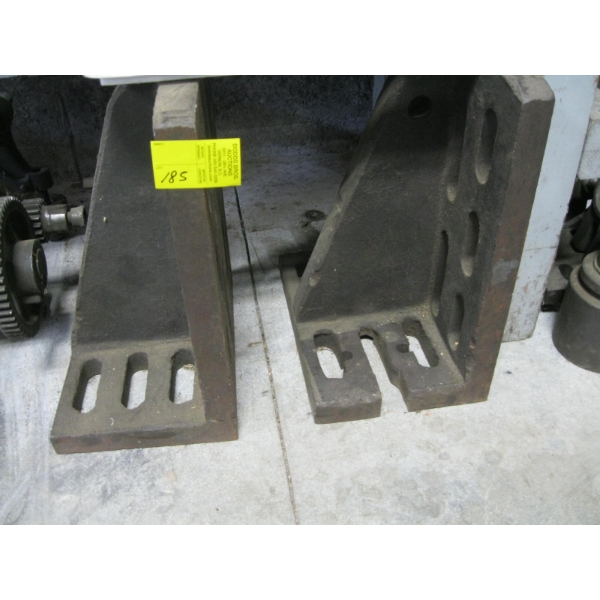 2 LG. ANGLE PLATES & A BASKET W/MISC. CONTENTS