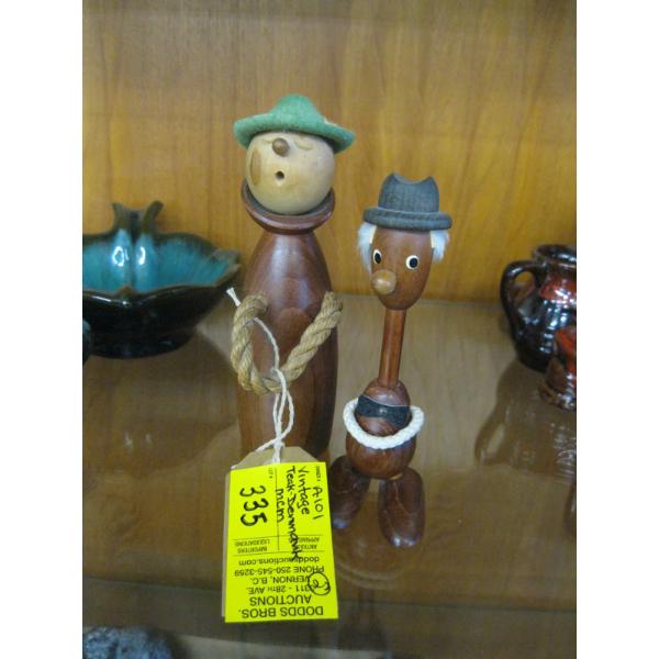 VINTAGE TEAK DENMARK MCM FIGURINES
